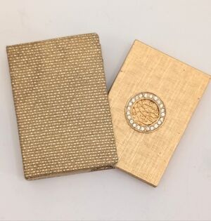 Vintage Collectible 50s Helena Rubinstein Gold Blush Compact with Gold Case- New